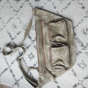 Green suede bag by Free People